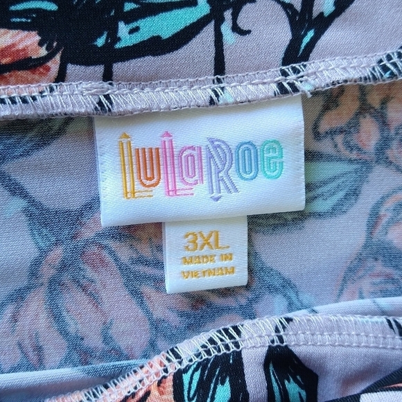 Lularoe Pale Pink Orange Floral Maxi Skirt Pull On Stretchy Colorful Romantic - Picture 5 of 8